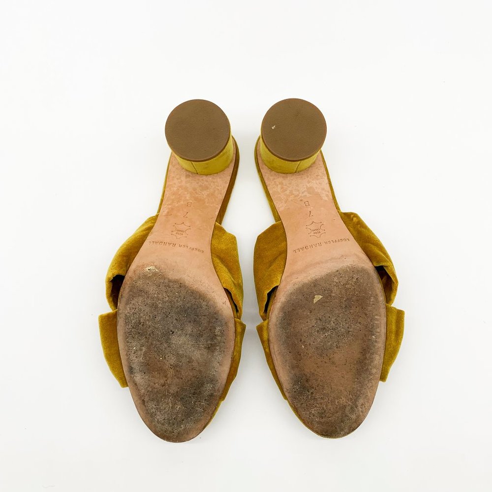 LOEFFLER RANDAL Celeste Mid Heel Knot Velvet Gold - Picture 7 of 8